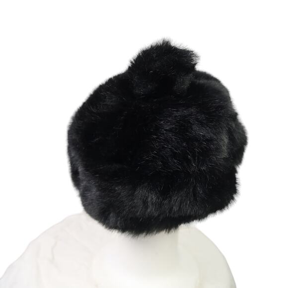 Vintage 60s Jacoll black faux fur beret hat with bobble main image 6